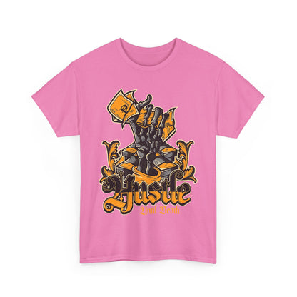 Hustle Unisex Heavy Cotton Tee - Motivational Graphic Shirt for Every Aspiring Dreamer
