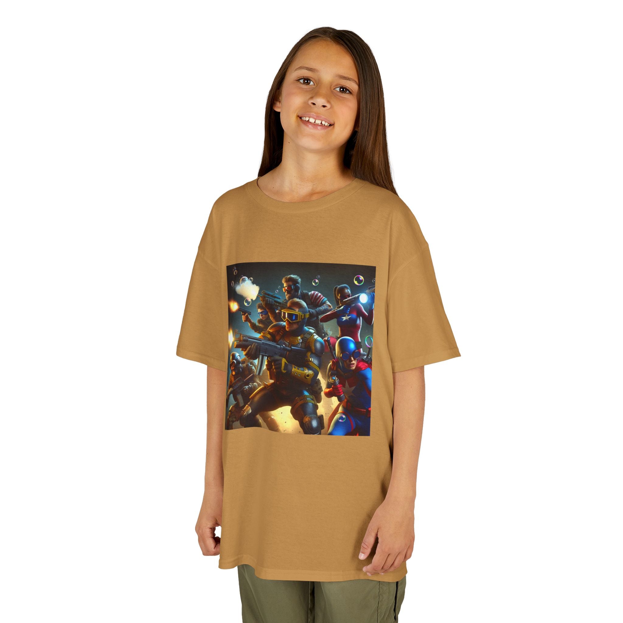 Adventure Awaits: Kids Heavy Cotton™ Tee with Space Explorers Design