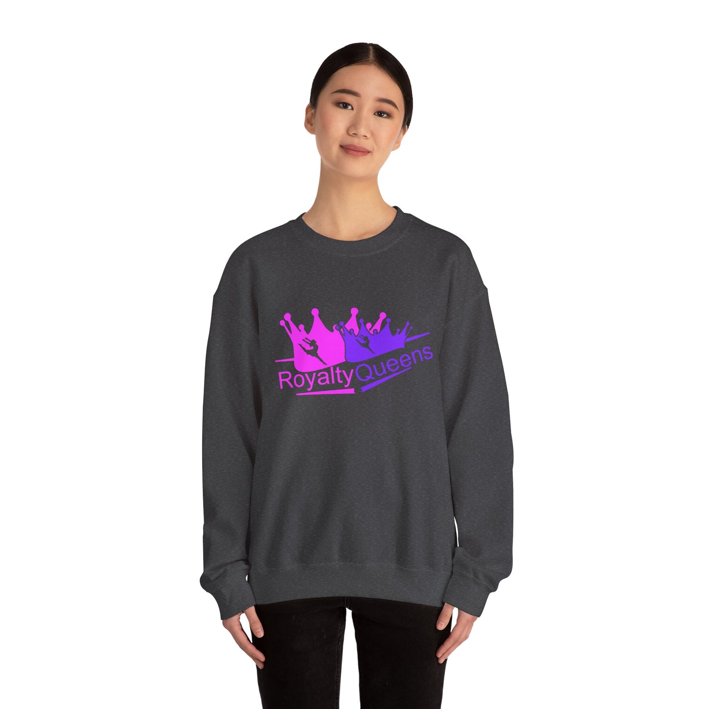 Royalty Queens Crewneck Sweatshirt — Pink & Purple Crown Graphic