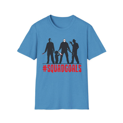 Squad Goals Unisex T-Shirt, Funny Graphic Tee, Group Friend Shirt, Movie Night Outfit, Halloween Costume Top, Gifting for Friends