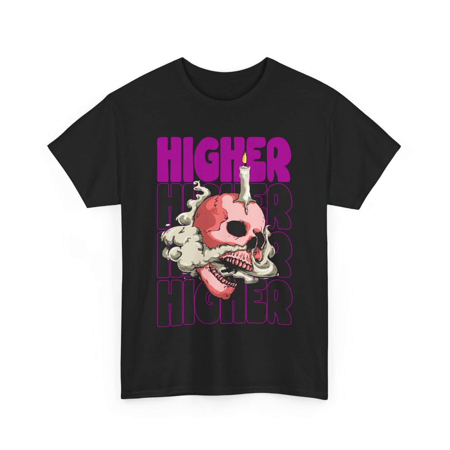 Skull Graphic Tee - "Higher" Unisex Heavy Cotton T-Shirt