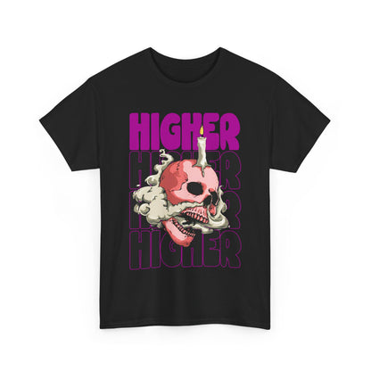 Skull Graphic Tee - "Higher" Unisex Heavy Cotton T-Shirt
