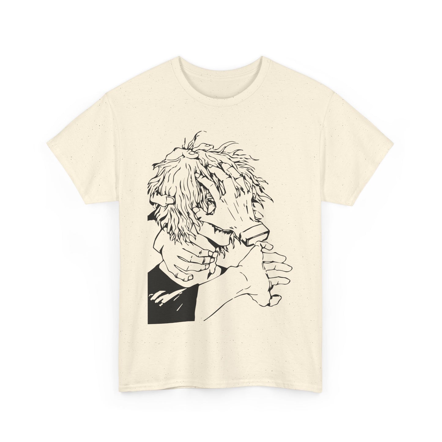 Emotional Unisex Heavy Cotton Tee - Minimalist Art Design