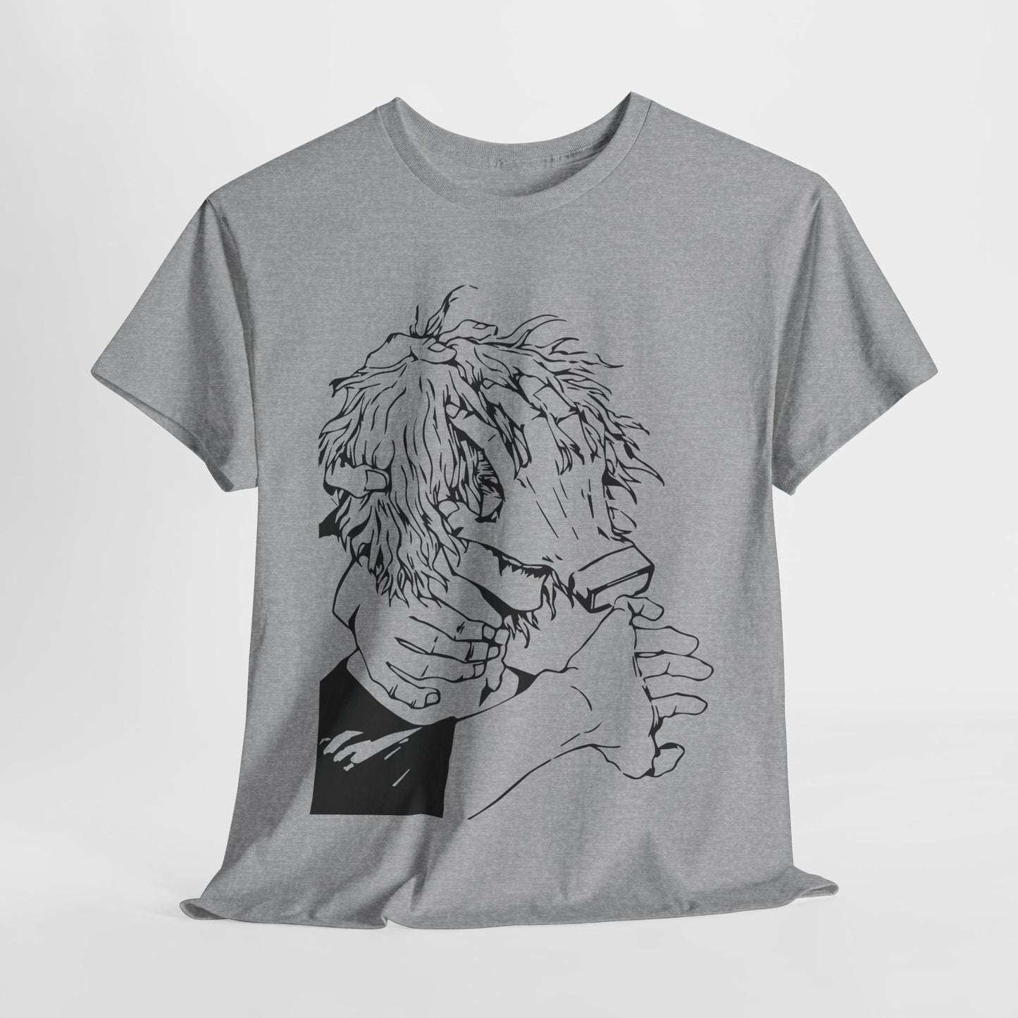 Emotional Unisex Heavy Cotton Tee - Minimalist Art Design