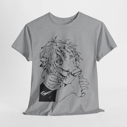 Emotional Unisex Heavy Cotton Tee - Minimalist Art Design