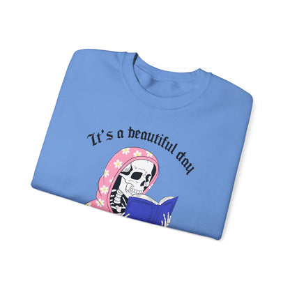 Unisex Heavy Blend™ Crewneck Sweatshirt - "It's a Beautiful Day to Leave Me Alone" Cozy Graphic
