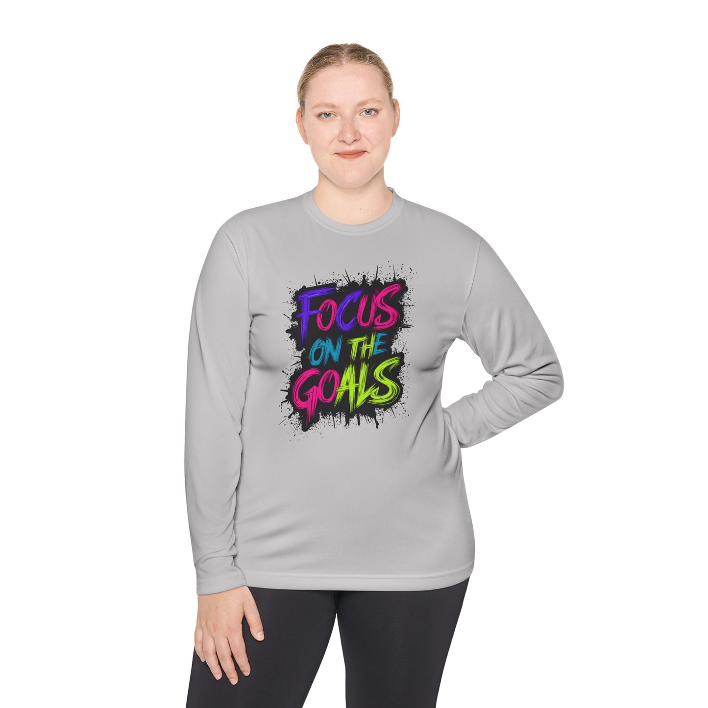 Unisex Long Sleeve Tee - "Focus on the Goals" Motivational Shirt, Fitness Apparel, Activewear, Gift for Athletes, Casual Wear