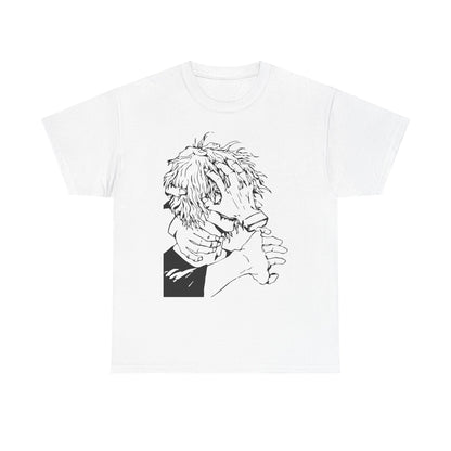 Emotional Unisex Heavy Cotton Tee - Minimalist Art Design