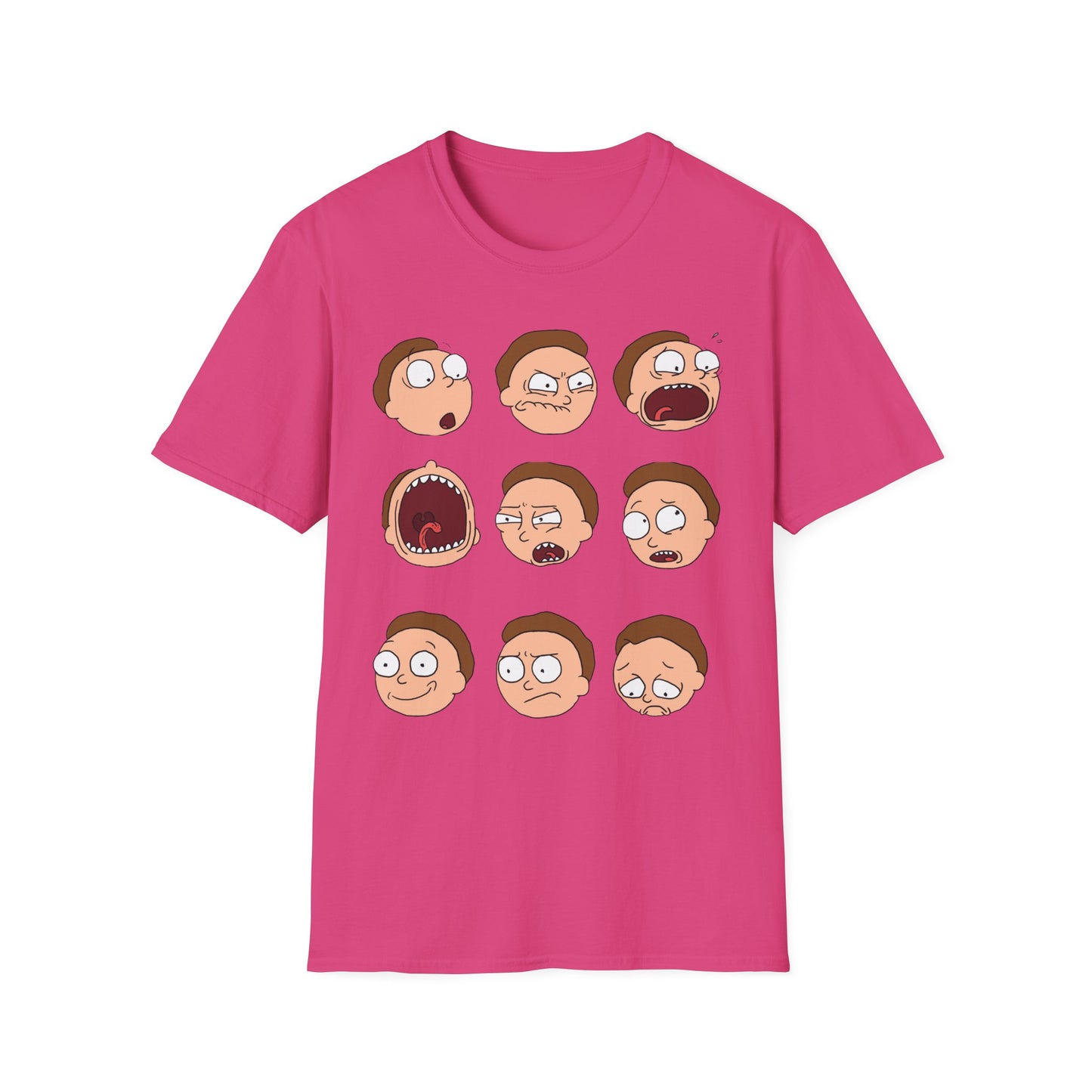 Funny Expressions Unisex Softstyle T-Shirt - Emotive Cartoon Faces