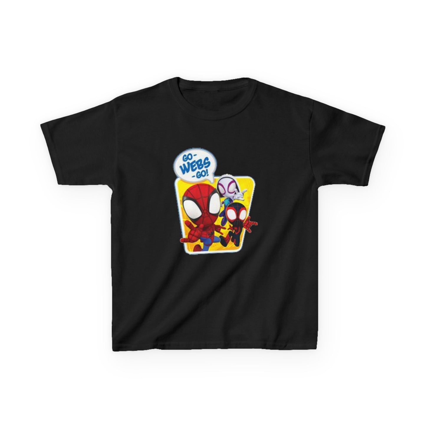 Spiderman Kids Heavy Cotton Tee - Playful Superhero Shirt for Young Fans