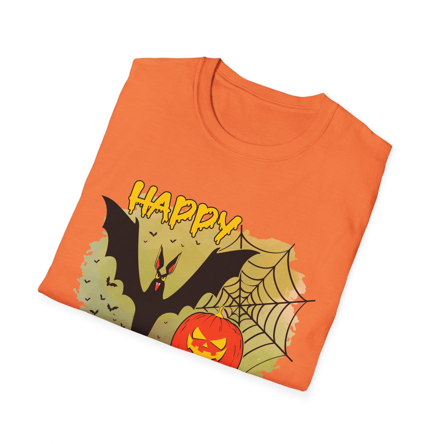 Happy Halloween Unisex Softstyle T-Shirt, Spooky Shirt, Halloween Tee, Fall Fashion, Trick or Treat Apparel