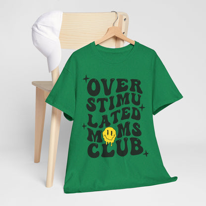 Overstimulated Moms Club Unisex Heavy Cotton Tee - Vibrant Orange T-Shirt for Busy Moms