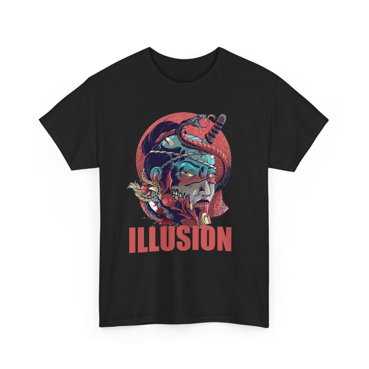 Artistic Unisex Heavy Cotton Tee - 'ILLUSION' Graphic Design