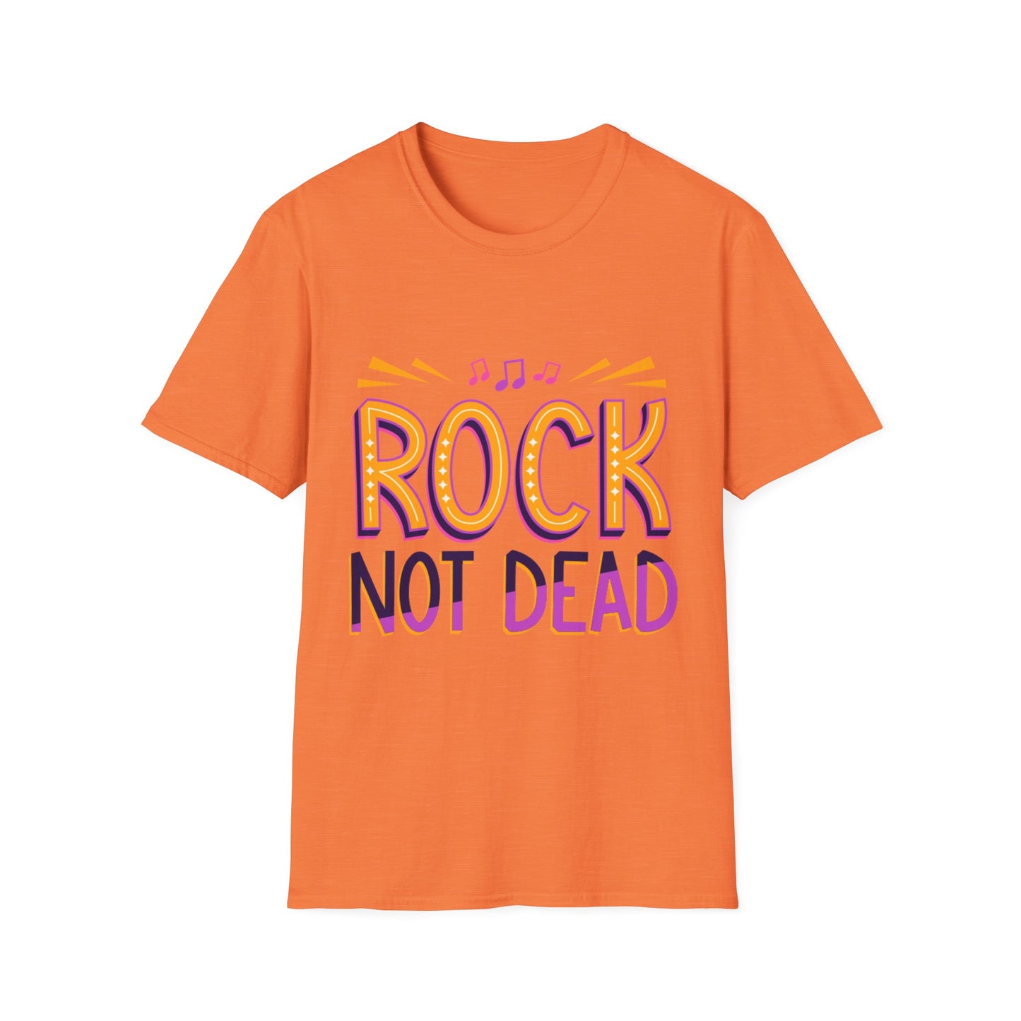Rock Not Dead Unisex Softstyle T-Shirt | Music Lover Gift, Concert Apparel, Graphic Tee, Casual Wear, Festival Outfit