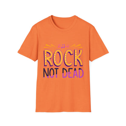 Rock Not Dead Unisex Softstyle T-Shirt | Music Lover Gift, Concert Apparel, Graphic Tee, Casual Wear, Festival Outfit