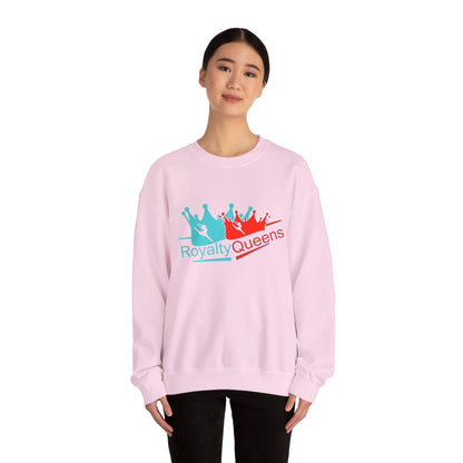 Crewneck Sweatshirt - "Royalty Queens" Colorful Crown Graphic