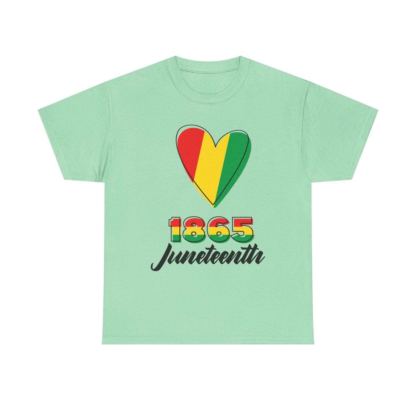 Juneteenth Heart Unisex Heavy Cotton Tee, Celebrate Freedom, Heritage Spirit Shirt, Black History Month Gift, Casual Tee for All