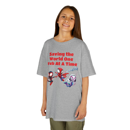 Kids Superhero Tee - Saving the World One Web At A Time