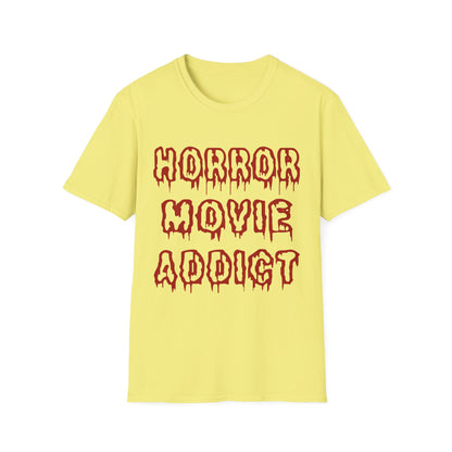Unisex Horror Movie Addict T-Shirt – Perfect for Halloween, Movie Nights, Gifts for Cinephiles, Casual Wear, Comfortable Style