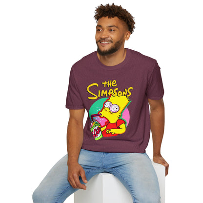 Funny Bart Simpson Unisex Softstyle T-Shirt - Retro Cartoon Tee