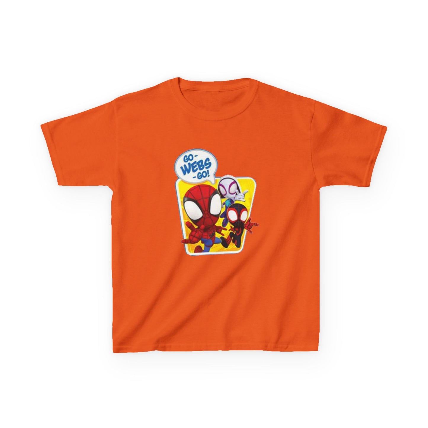 Spiderman Kids Heavy Cotton Tee - Playful Superhero Shirt for Young Fans