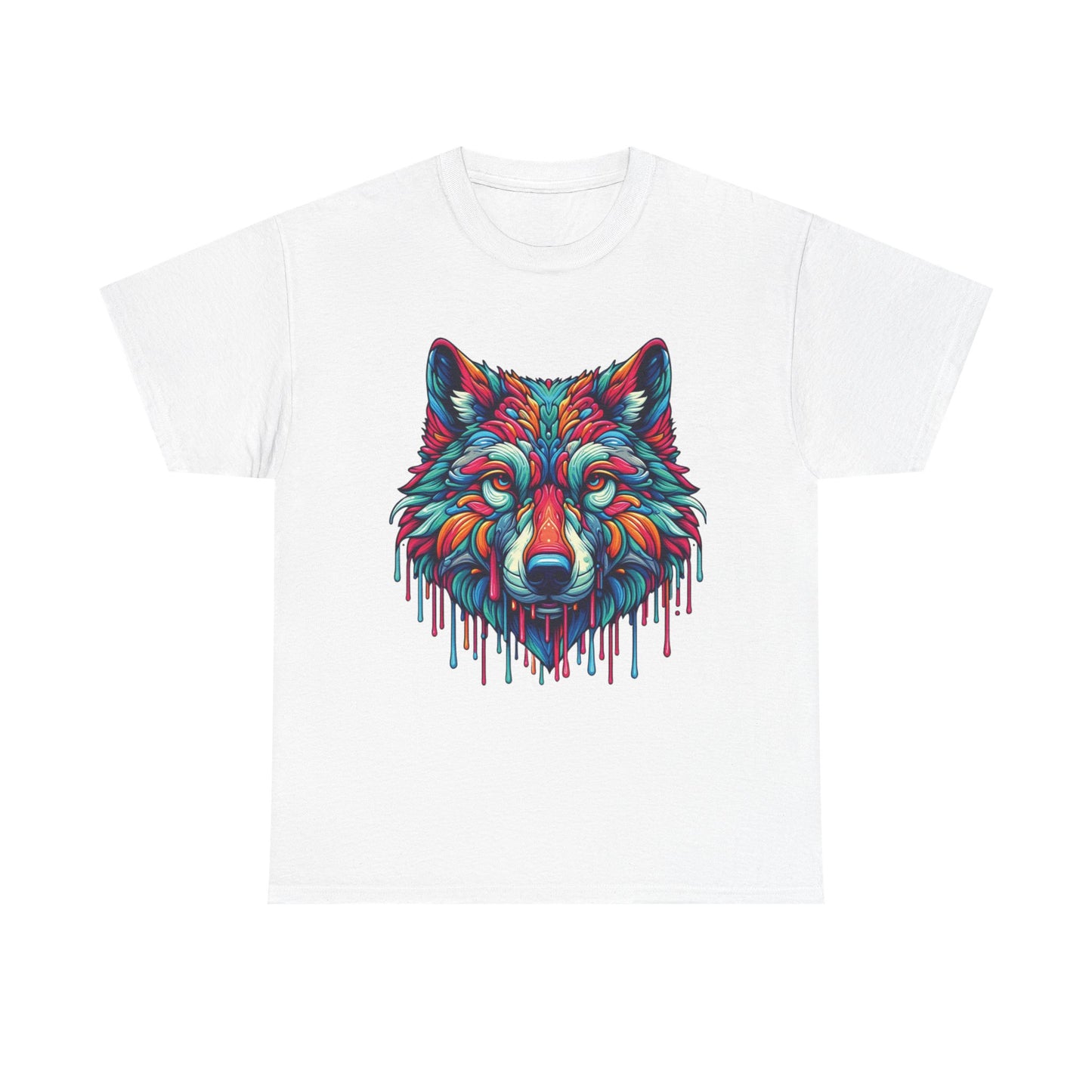 Colorful Wolf Face T-Shirt