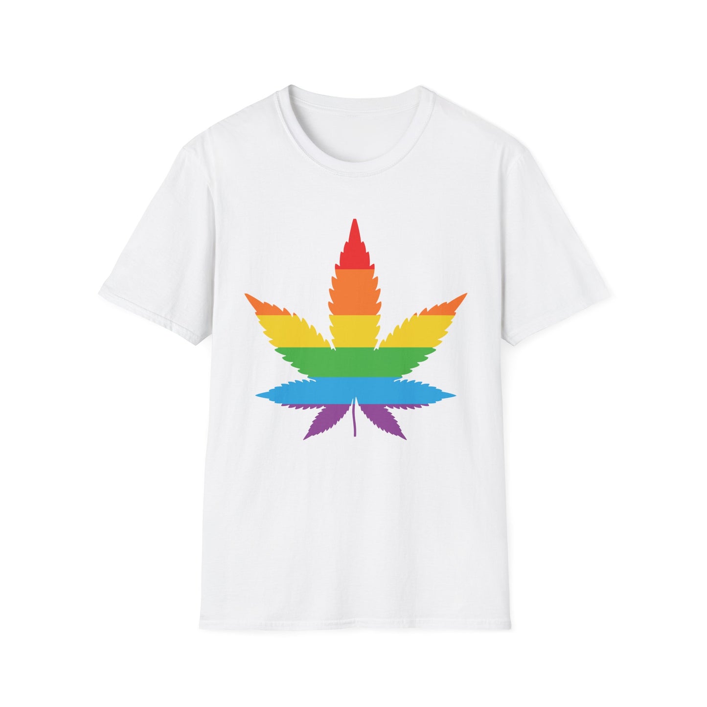 Rainbow Cannabis Leaf T-Shirt, Pride Shirt, LGBTQ+ Apparel, Gift for Cannabis Lovers, Summer Fashion, Unisex Tee
