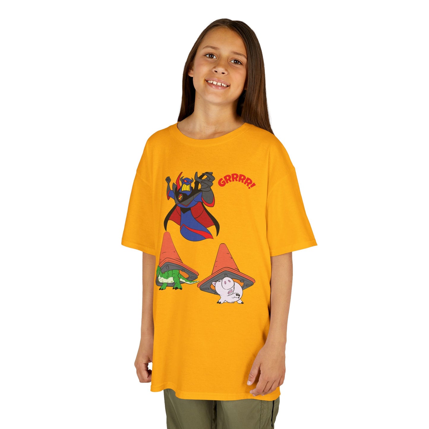 Kids Cartoon Battle Tee - Fun & Unique Grrr! Design