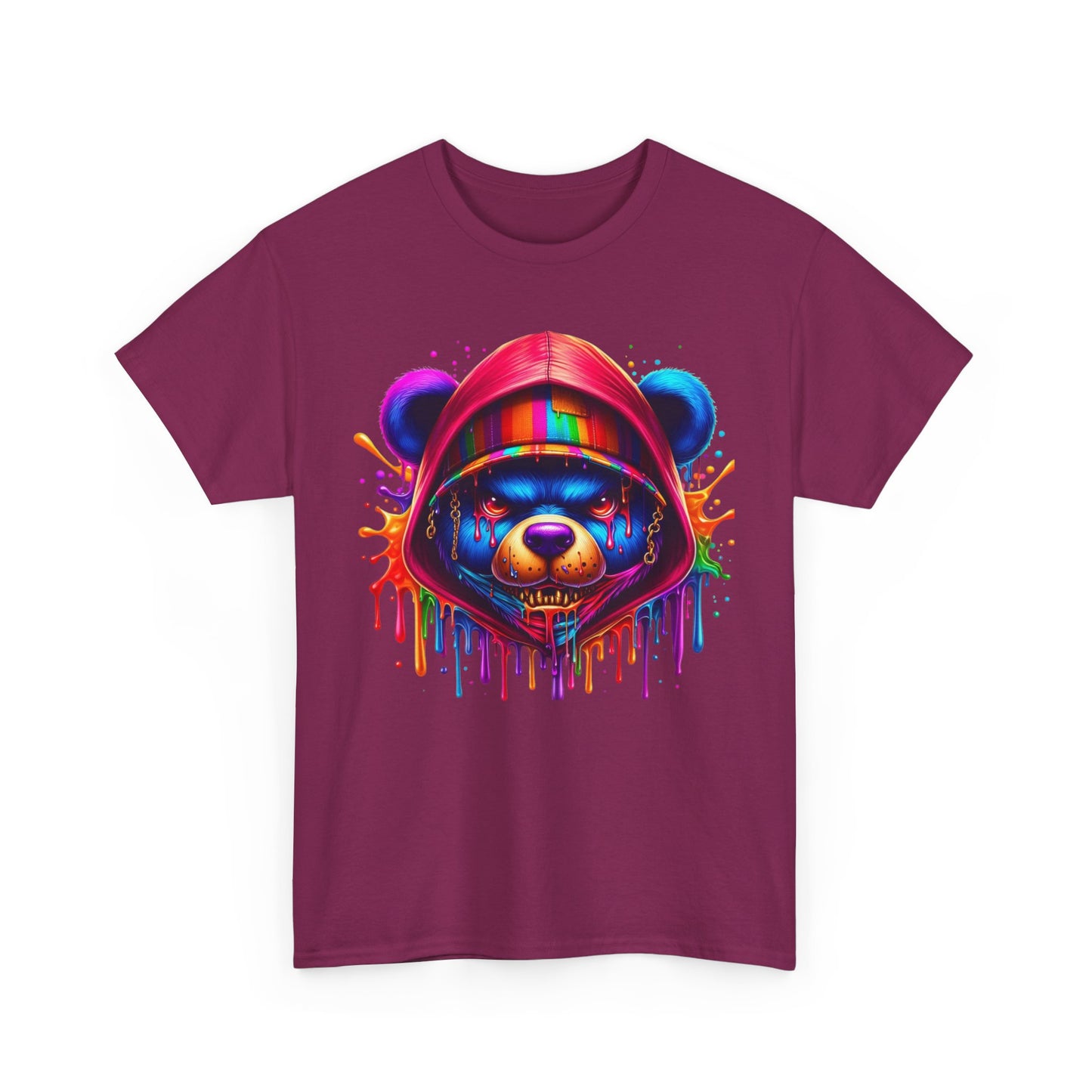 Colorful Graffiti Bear Unisex Heavy Cotton Tee