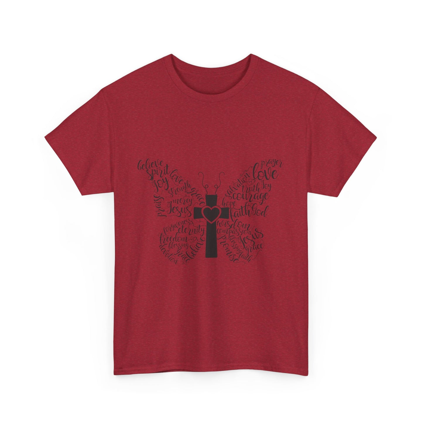 Inspirational Butterfly Unisex Heavy Cotton Tee - Love and Hope Design