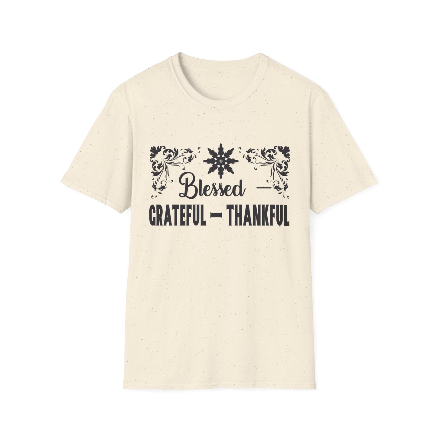 Grateful & Blessed T-Shirt, Spiritual Apparel, Thanksgiving Gift, Casual Wear, Unisex Gift Idea, Positive Affirmation Tee