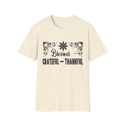 Grateful & Blessed T-Shirt, Spiritual Apparel, Thanksgiving Gift, Casual Wear, Unisex Gift Idea, Positive Affirmation Tee