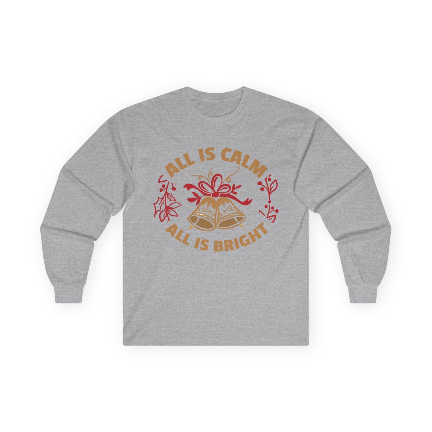 Holiday Spirit Long Sleeve Tee - Cozy Unisex Cotton Tee for Christmas, Gifts, Winter Wear, Family Gatherings, Festive Celebrations