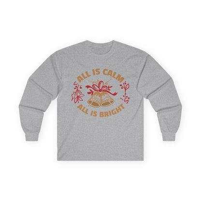 Holiday Spirit Long Sleeve Tee - Cozy Unisex Cotton Tee for Christmas, Gifts, Winter Wear, Family Gatherings, Festive Celebrations