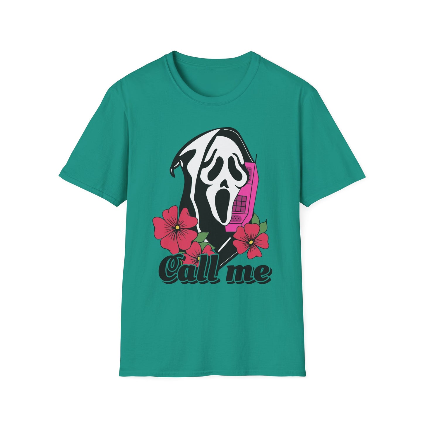 Call Me Horror T-Shirt, Unisex Graphic Tee, Halloween Costume, Spooky Gift, Movie Lover's Shirt, Floral Horror Tee