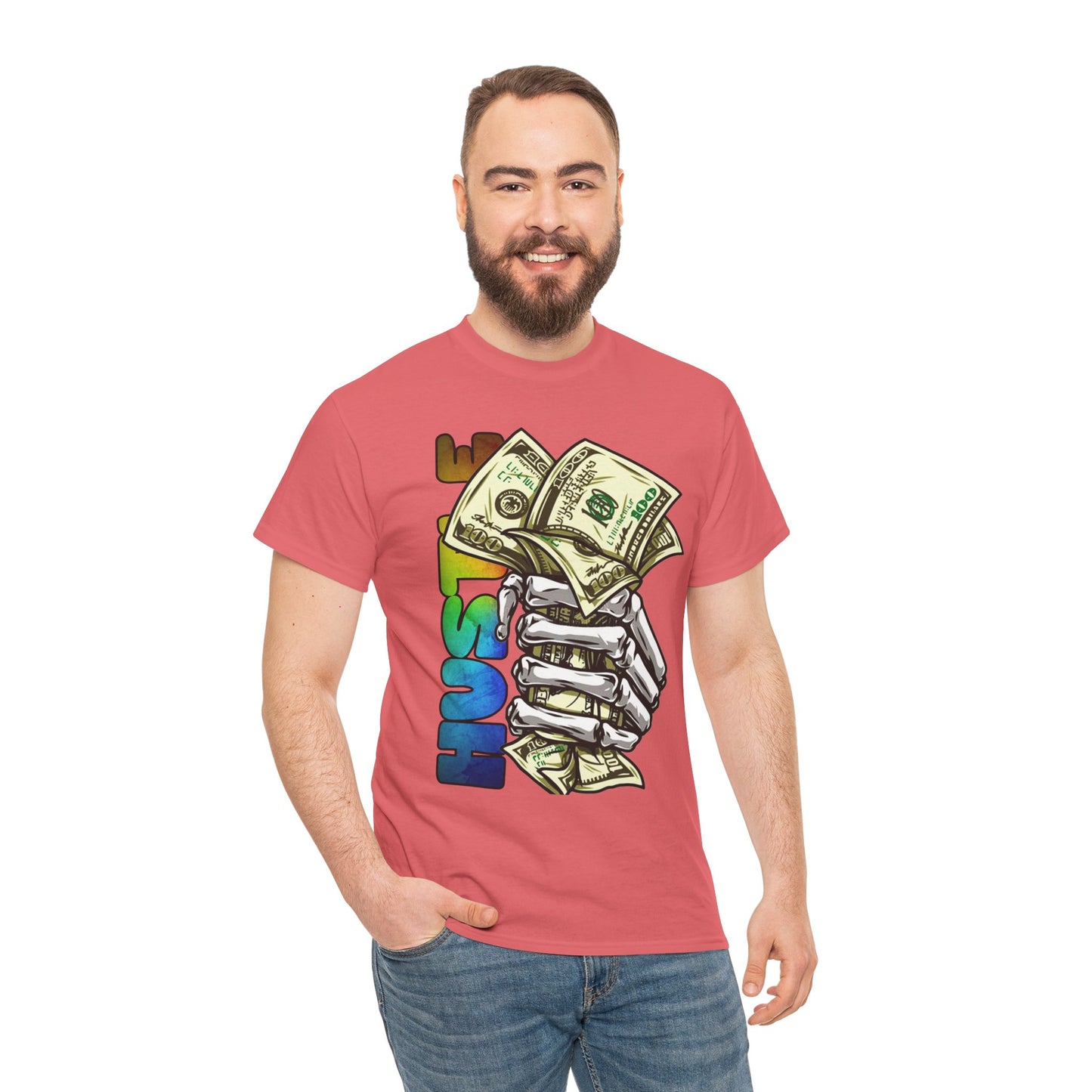Unisex Heavy Cotton Tee - 'Hustle' Graphic Tee with Money Design