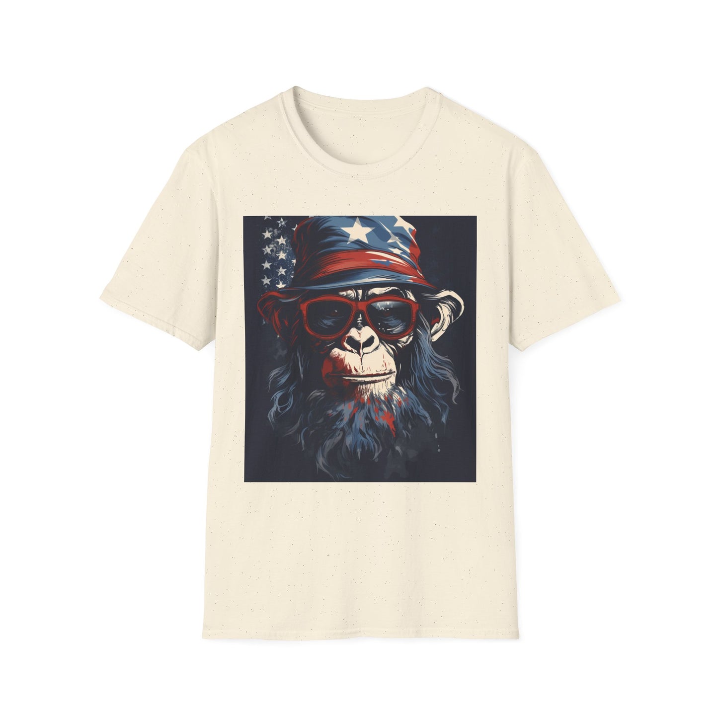 Patriotic Monkey Graphic T-Shirt, Fourth of July Tee, Summer Clothing, Unisex Casual Wear, Fun Gift for Animal Lovers, USA Pride Shirt