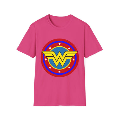 Wonder Woman Inspired Unisex Softstyle T-Shirt, Superhero Tee, Gift for Amazon Fans, Comic Con Outfit, Everyday Wear, Birthday Present