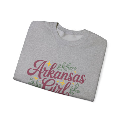 Sweatshirt — "Arkansas Girl" Floral Crewneck