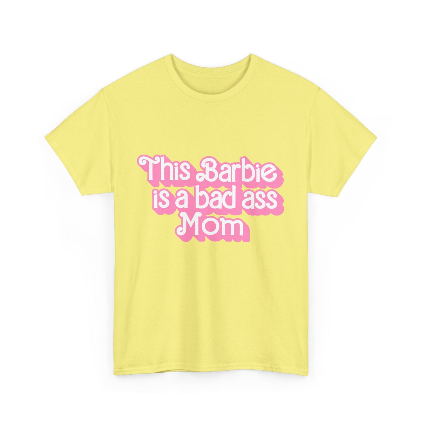 Bad Ass Mom Unisex Heavy Cotton Tee - Fun, Stylish Tee for Moms - Cute Gift for Mother's Day & Birthdays