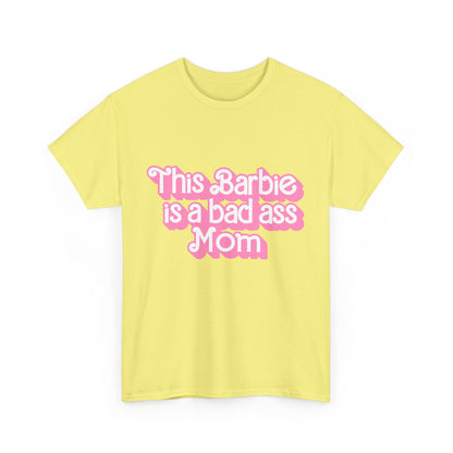 Bad Ass Mom Unisex Heavy Cotton Tee - Fun, Stylish Tee for Moms - Cute Gift for Mother's Day & Birthdays
