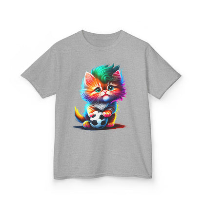 Colorful Cat Soccer Kids Heavy Cotton™ Tee
