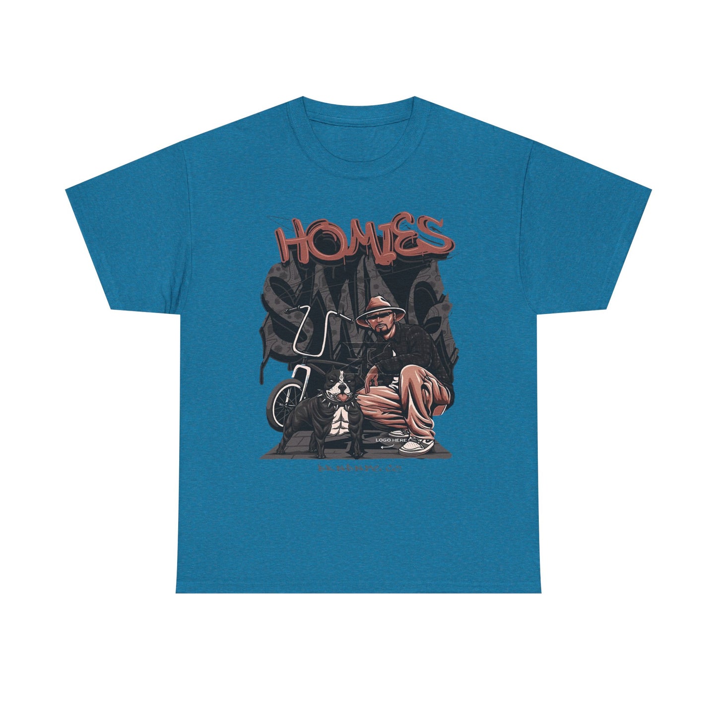 Graphic Unisex Heavy Cotton Tee - 'Homies' Casual Style