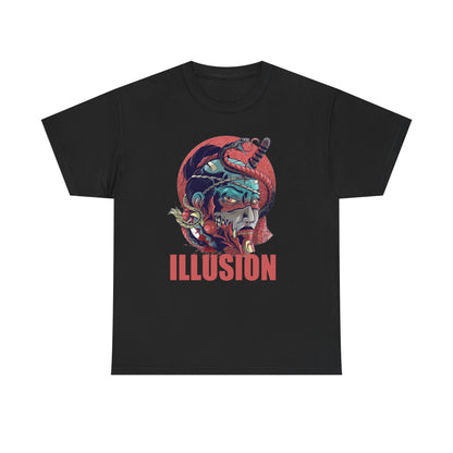 Artistic Unisex Heavy Cotton Tee - 'ILLUSION' Graphic Design