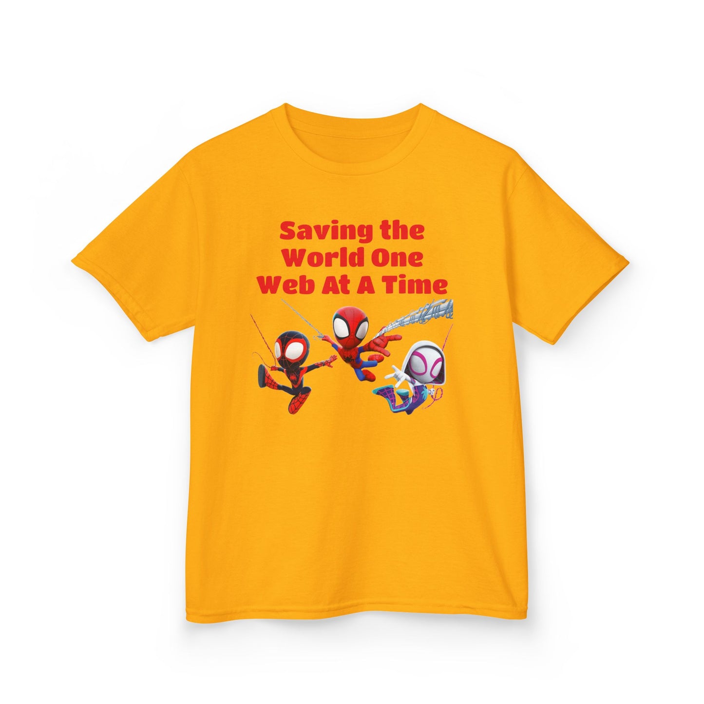 Kids Superhero Tee - Saving the World One Web At A Time