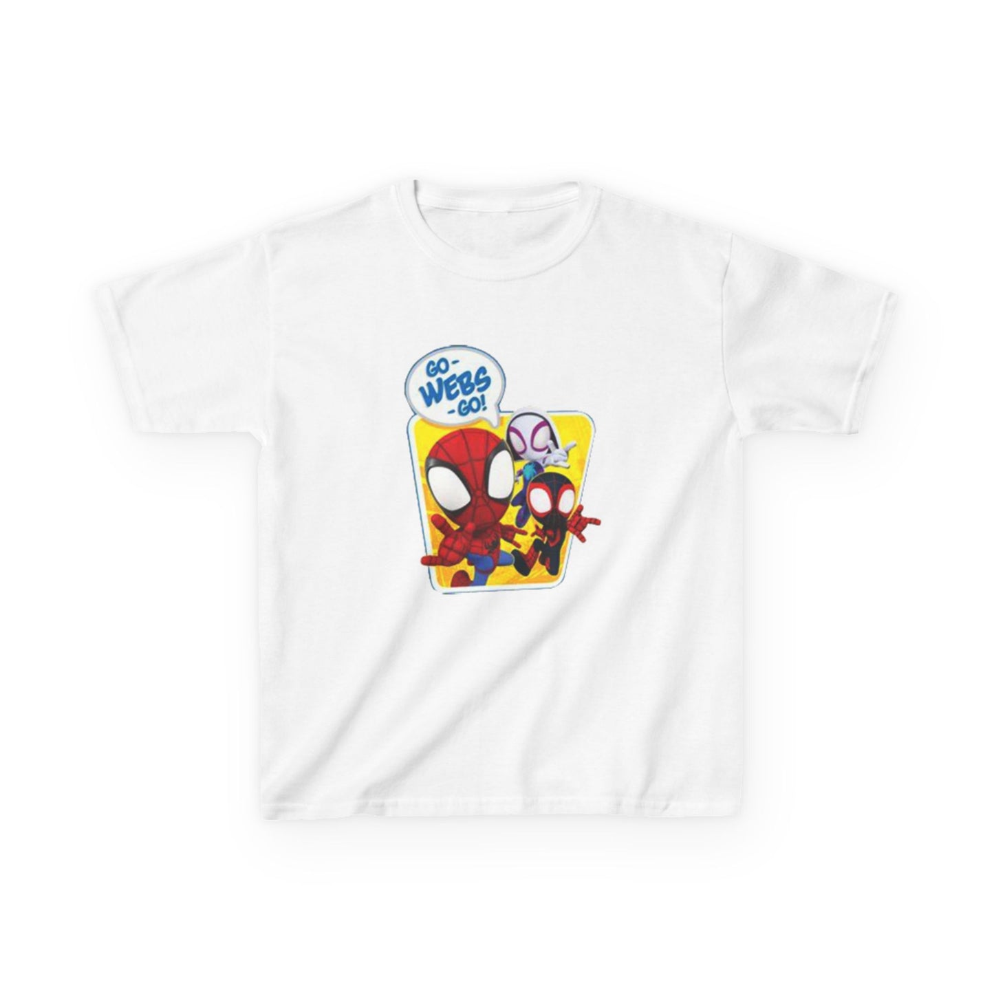 Spiderman Kids Heavy Cotton Tee - Playful Superhero Shirt for Young Fans