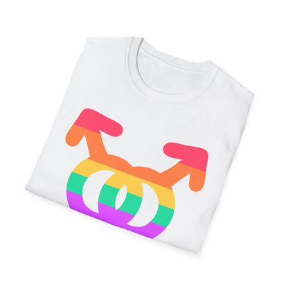 Gay Pride Unisex Softstyle T-Shirt | LGBTQ+ Pride Apparel, Festival Outfits, Gift for Allies, Rainbow Shirt