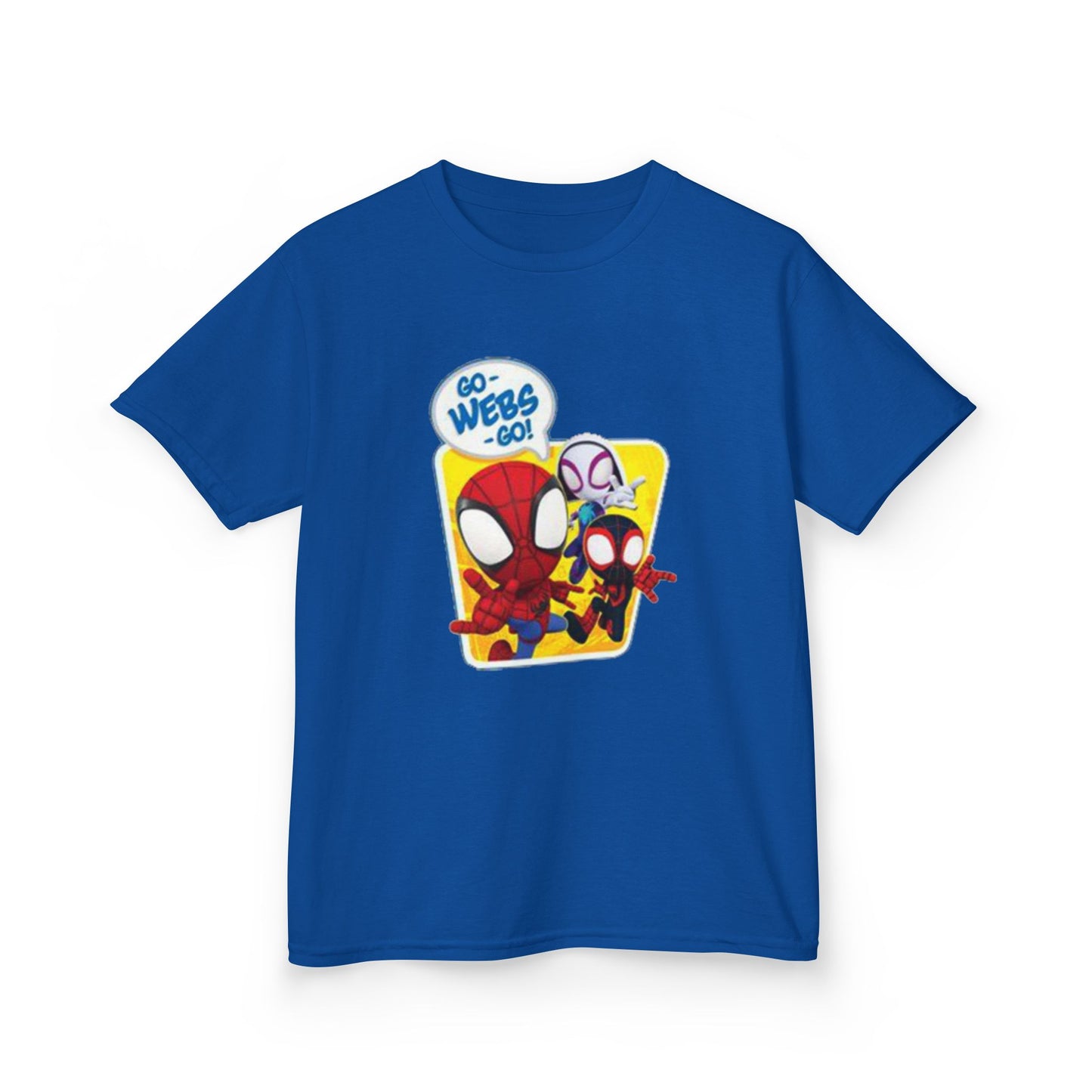 Spiderman Kids Heavy Cotton Tee - Playful Superhero Shirt for Young Fans