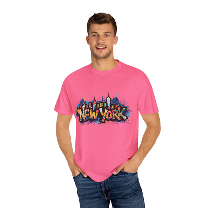 Colorful New York Graffiti T-Shirt, Streetwear Tee, City Vibe Shirt, Travel Souvenir Gift, Urban Fashion, Summer Outfit