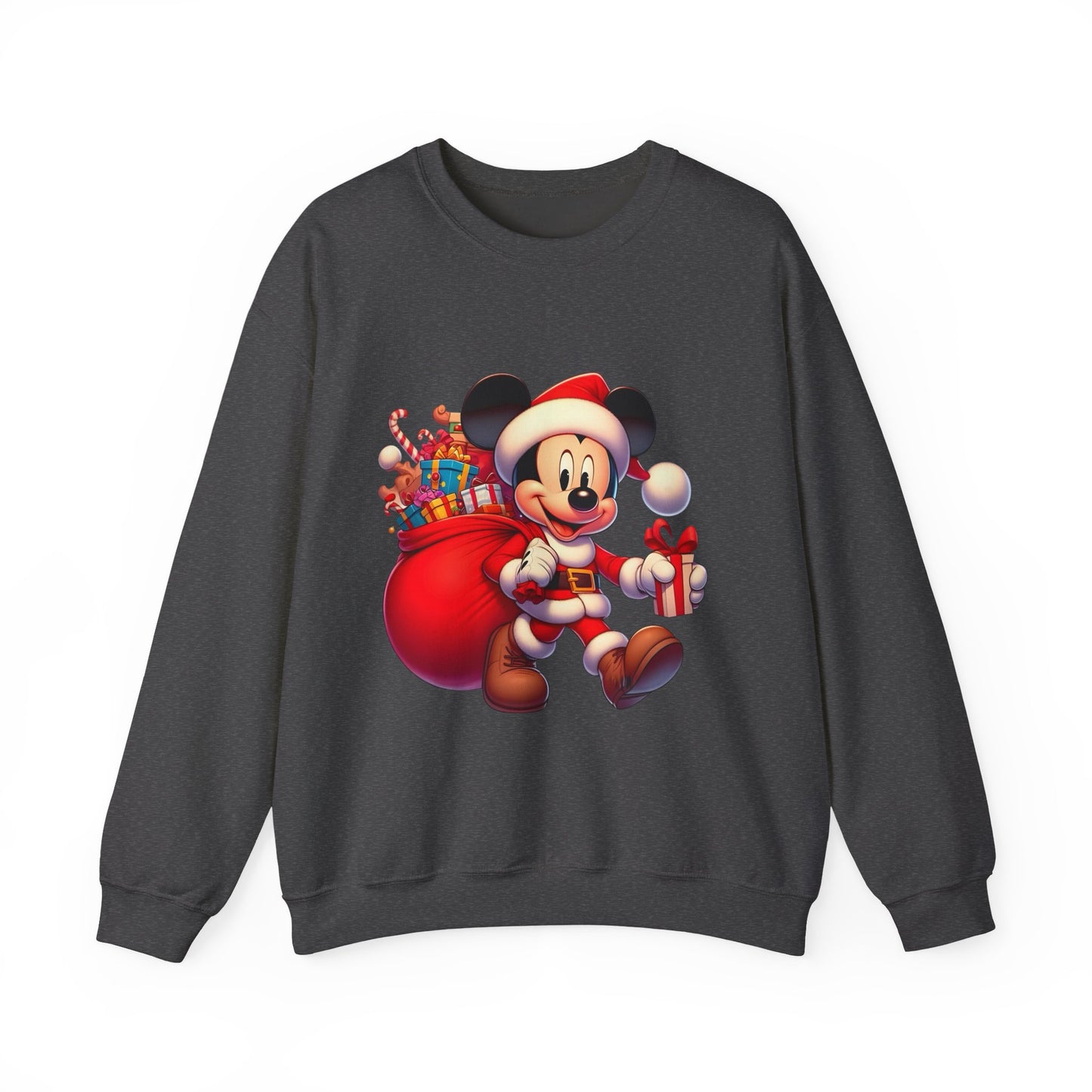 Christmas Mickey Crewneck Sweatshirt — Santa Mickey with Gifts Holiday Sweatshirt